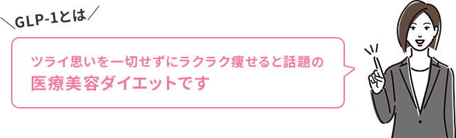 そもそもGLP-1とは、ツライ思いを一切せずにラクラク痩せると話題の医療美容ダイエットです